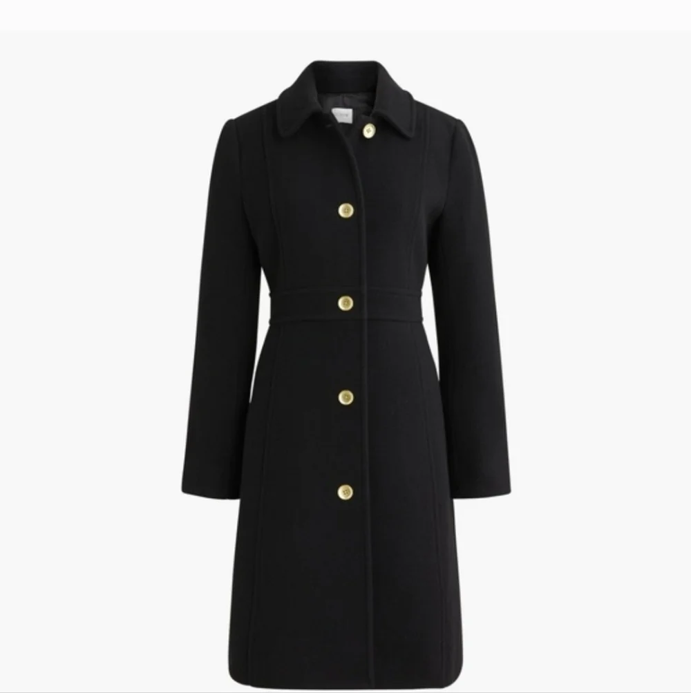 J Crew Factory Wool-blend lady day coat AT468 NWT Black Size 8 Petite - Picture 4 of 9